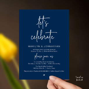 Let's Celebrate, Modern Minimal Wedding Reception Invitation