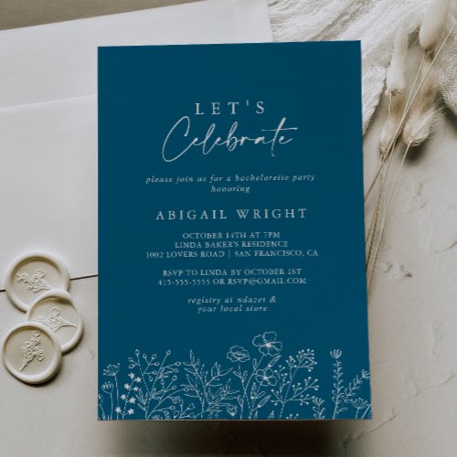Let's Celebrate Navy Wildflower Party  