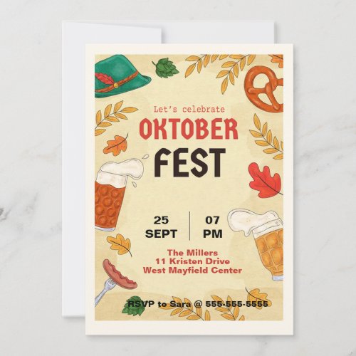 Lets Celebrate Oktoberfest Party Invitation