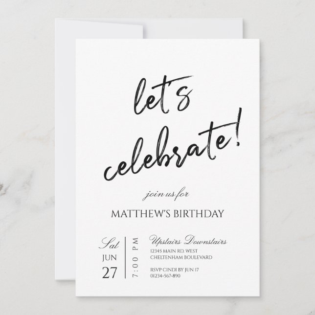 Let's Celebrate Party Invitation (Front)