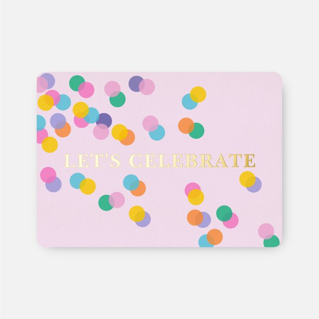 Let's Celebrate Pastel Pink Confetti Gold Foil Invitation (Creator Uploaded)