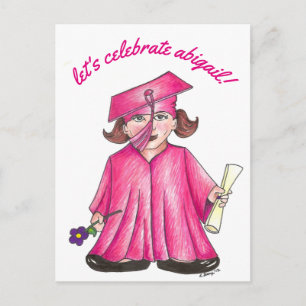 Let's Celebrate Pink Graduation Party Invitation