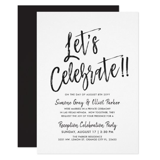 Let's Celebrate | Post Wedding Invitation | Zazzle.com