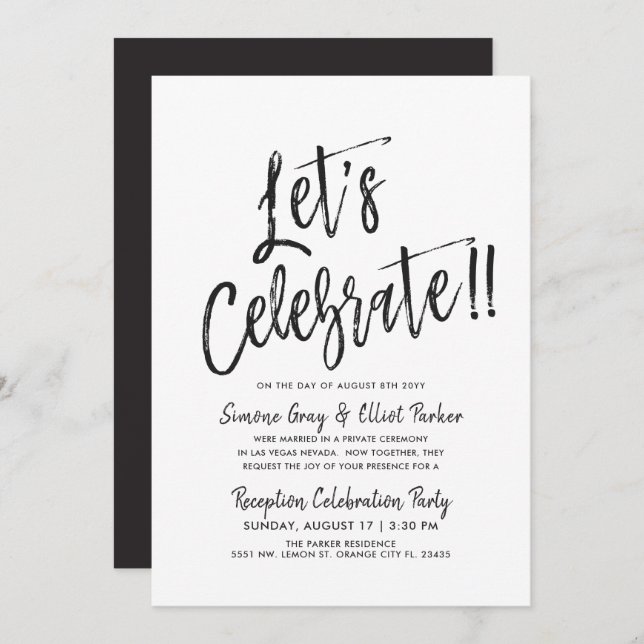 Let's Celebrate | Post Wedding Invitation (Front/Back)