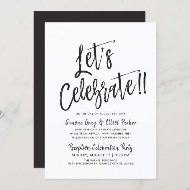 Let's Celebrate | Post Wedding Invitation (Front/Back)
