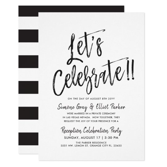 Let's Celebrate Post Wedding Party Invitation