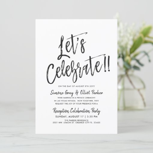 Let's Celebrate | Post Wedding Party Invitation | Zazzle