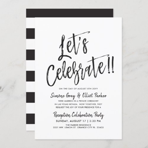 Lets Celebrate  Post Wedding Party Invitation