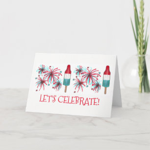 Let's Celebrate Rocket Pop Popsicle USA Fireworks Card