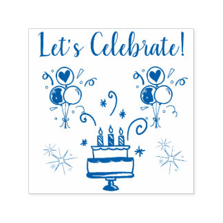 Let's Celebrate Rubber Stamp