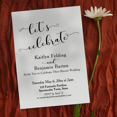 Lets Celebrate Script Post_Wedding Celebration Invitation