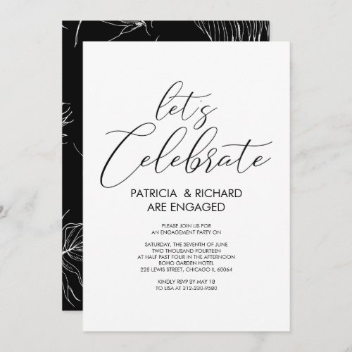 Lets Celebrate Simple Chic Engagement Party Invitation