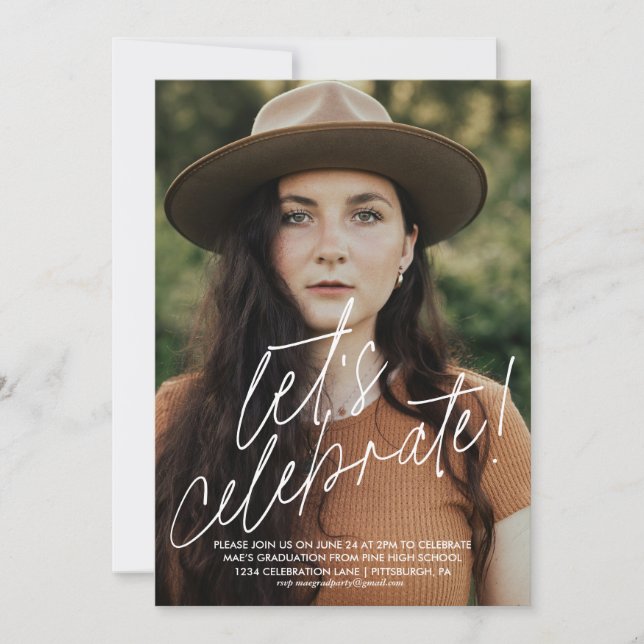 Let's Celebrate Simple Graduation Party Invitation (Front)