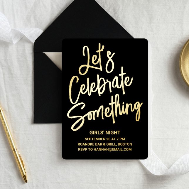 Let's Celebrate Something in Foil Invitation (Creator Uploaded)