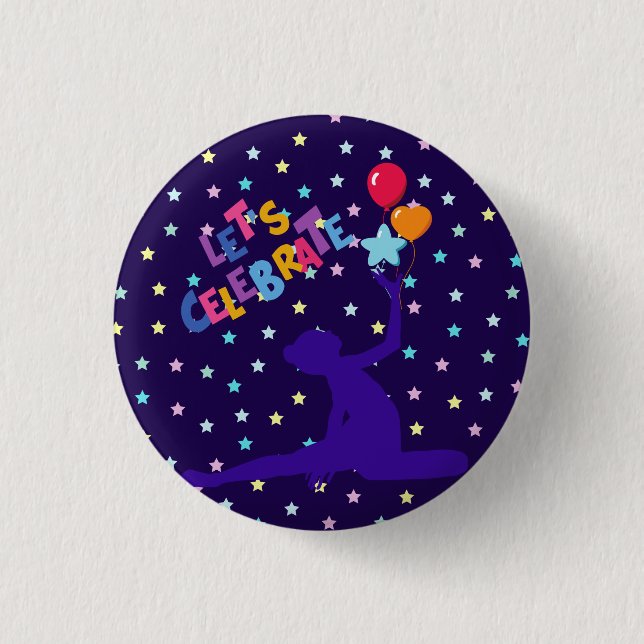 Let's Celebrate Stars and Balloons    Button (Front)