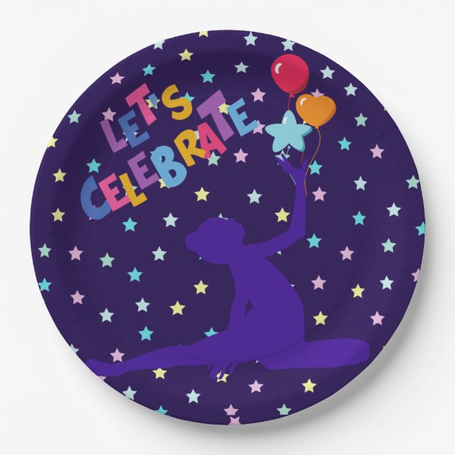 Let's Celebrate Stars and Balloons  Paper Plates (Front)
