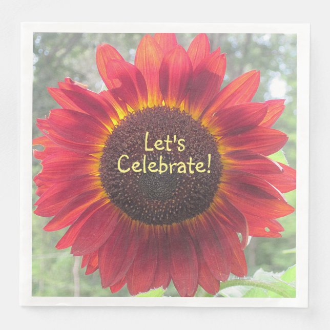 Let's Celebrate Sunflower Paper Dinner Napkins (Front)