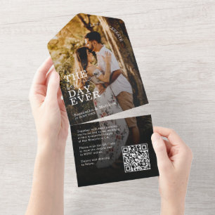 Let's Celebrate The Best Day Ever Photo Wedding All In One Invitation
