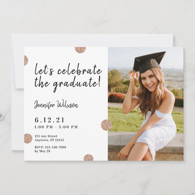 Lets Celebrate the Graduate 2023 Glitter Confetti Invitation (Front)