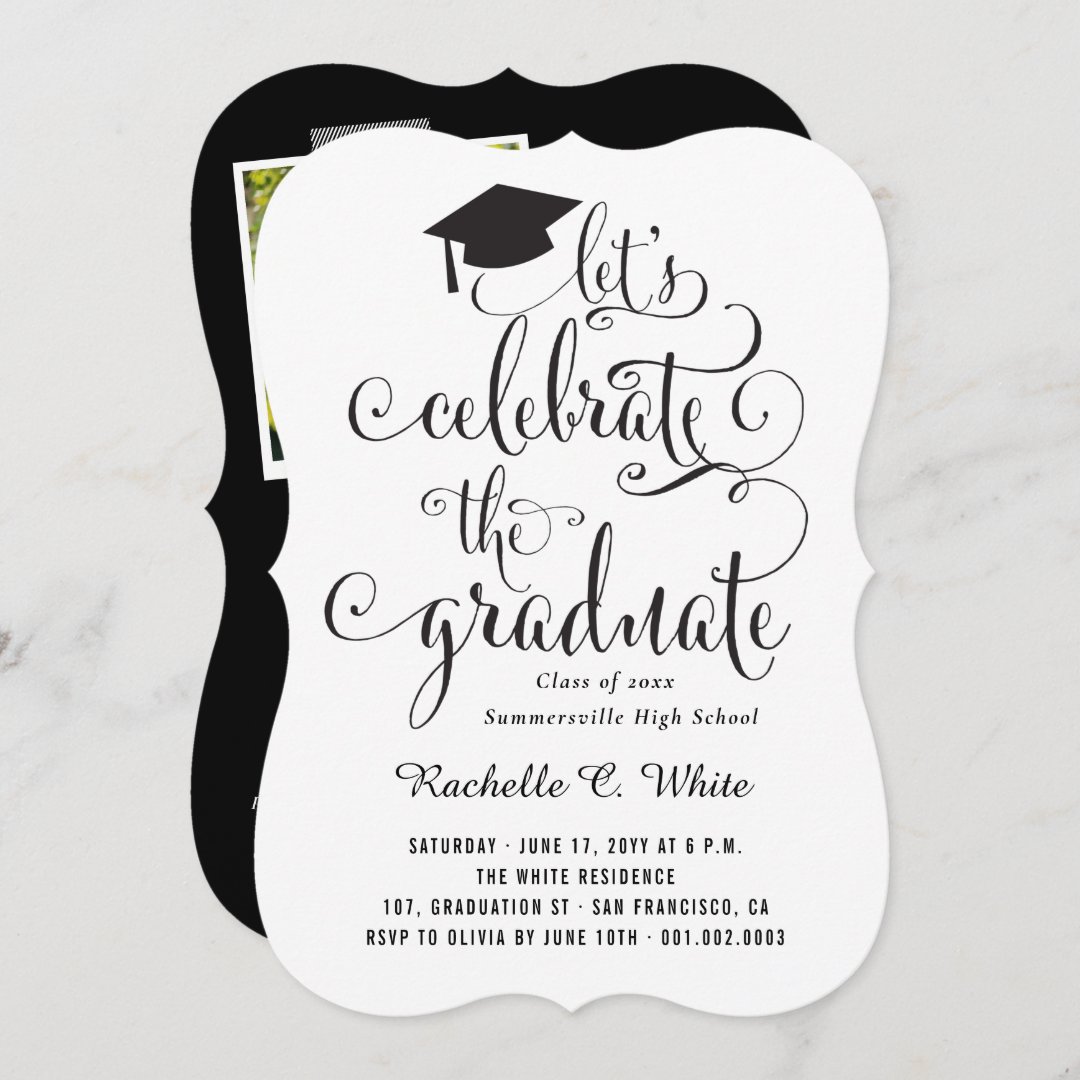 Let's Celebrate The Graduate Classic Grad Party Invitation | Zazzle