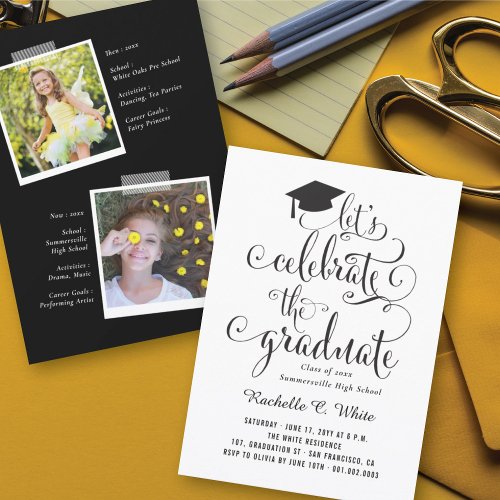 Lets Celebrate The Graduate Classic Grad Party Invitation