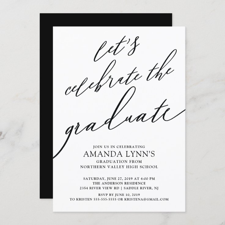 Let's Celebrate the Graduate Graduation Invitation | Zazzle