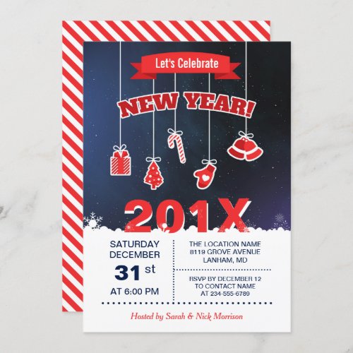 Lets Celebrate the New Year 2020 Countdown Party Invitation