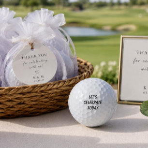 'Let's Celebrate Today' Wedding Birthday Favors Golf Balls