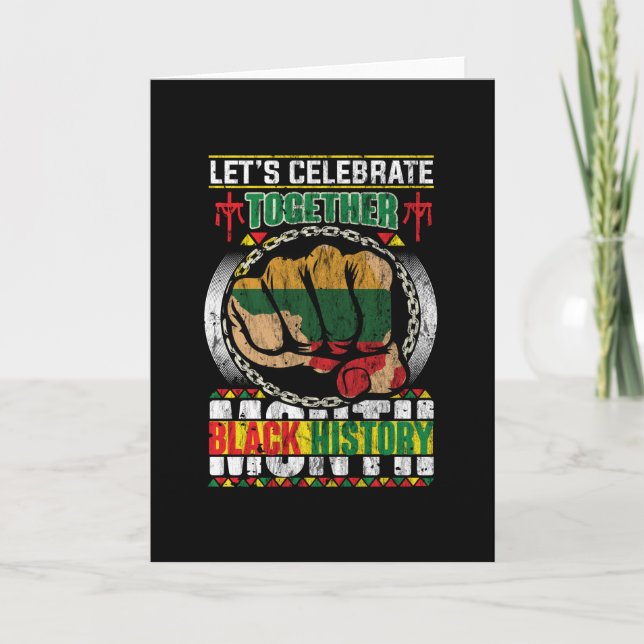 Lets Celebrate Together Black History Months Card (Front)