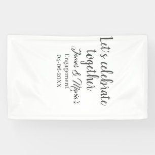 Let's celebrate together engagement party namdate banner