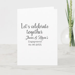 Let's celebrate together engagement party namdate  card