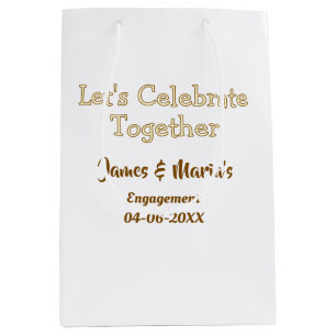 Let's celebrate together engagement party namdate medium gift bag