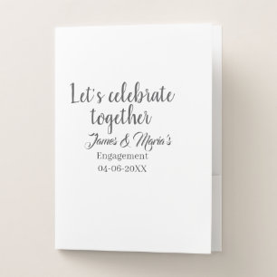 Let's celebrate together engagement party namdate pocket folder