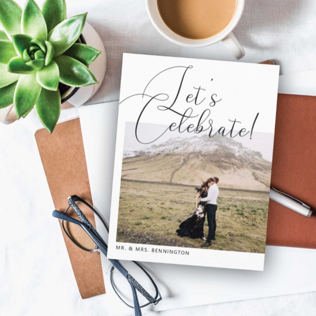 Let's Celebrate Wedding Celebration Announcement Postcard (Creator Uploaded)