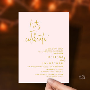 Let's Celebrate, Wedding Elopement Dinner Party Invitation