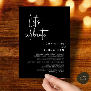Let's Celebrate, Wedding Elopement Party Dinner Invitation