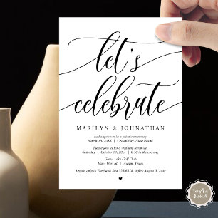 Let's Celebrate Wedding Elopement Party Invitation