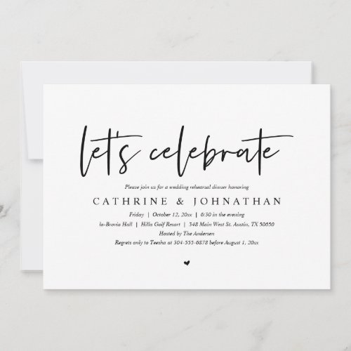 Let's Celebrate, Wedding Rehearsal Dinner Party