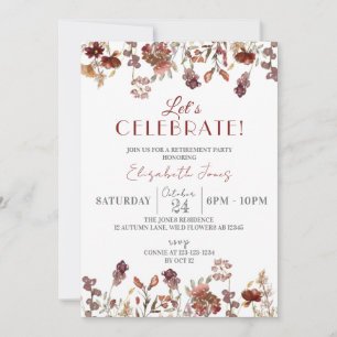 Let's Celebrate! Wildflowers Retirement Party Invitation