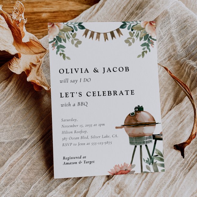 Let's Celebrate with BBQ Couples Shower Invitation (Creator Uploaded)