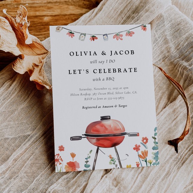 Let's Celebrate with BBQ Couples Shower Invitation (Creator Uploaded)
