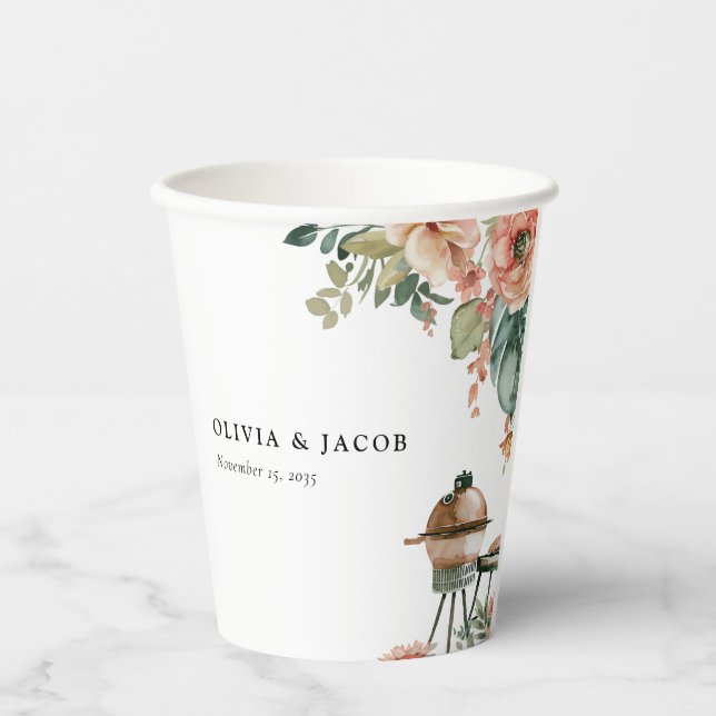 Let's Celebrate with BBQ Couples Shower Paper Cups (Front)