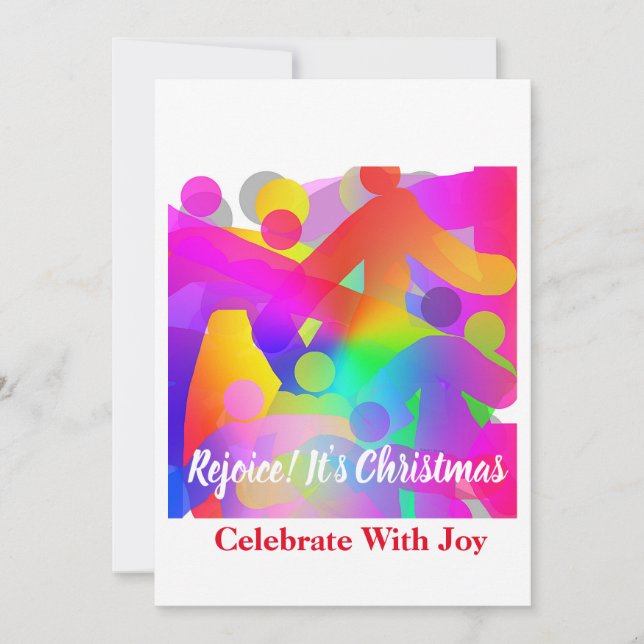 Let's Celebrate With Joy It's Christmas Holiday Card (Front)