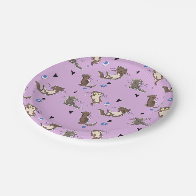 Let's celebrate with our friend otter! paper plates (Angled)