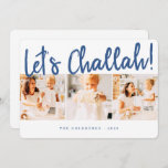 Let's Challah Modern Simple Three Photo Holiday<br><div class="desc">Design is composed of simple white background with cursive playful typography. Add your name,  greeting,  and year</div>