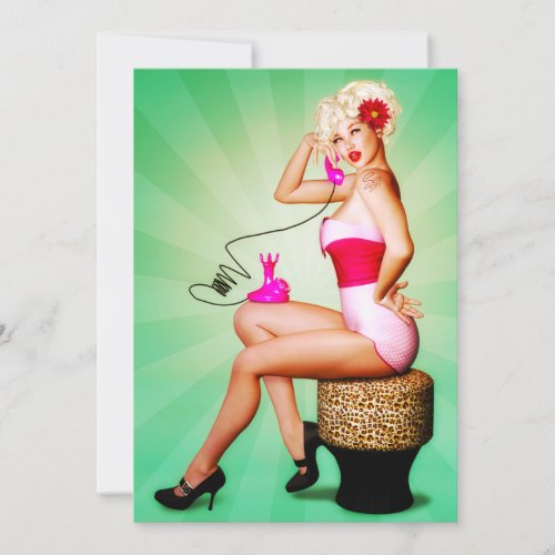 Lets Chat Retro Pin_Up Party Invitation