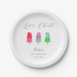 Let's Chill Colorful Popsicles Birthday Party Paper Plates