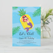 Let's Chill Mermaid Birthday Invitation (Standing Front)