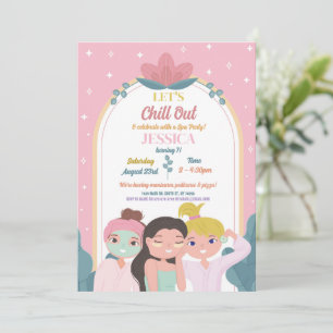 Let's Chill Out Spa Birthday Party Manicure Invitation