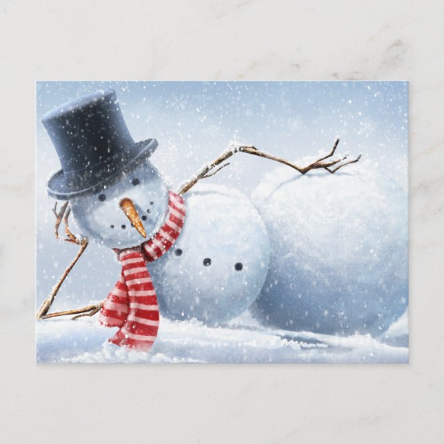 Let's Chill Sexy Snowman Holiday Postcard (Front)